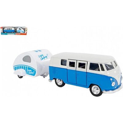 Kids Globe Farming VW T1 1963 mit Wohnwagen Kids Globe Farming VW T1 1963 mit Wohnwagen