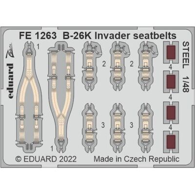 Eduard B-26K Invader seatbelts STEEL for ICM Eduard B-26K Invader seatbelts STEEL for ICM