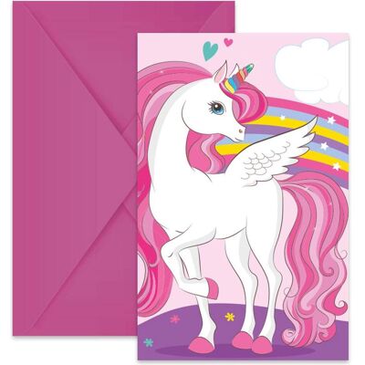 Magni Procos 93766 - Einladungen Unicorn Rainbow Colors, FSC Mix, 6 Stück mit Umschlag, Geburtstag, Motto (6x) Magni Procos 93766 - Einladungen Unicorn Rainbow Colors, FSC Mix, 6 Stück mit Umschlag, Geburtstag, Motto (6x)