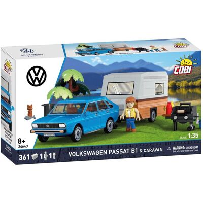 Cobi Volkswagen Passat B1 Blau & Caravan - Massstab 1:35 Cobi Volkswagen Passat B1 Blau & Caravan - Massstab 1:35