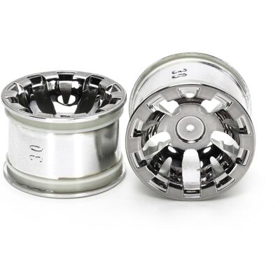 Tamiya T3-01 Wheels Chrome Plated f.Slick Tires (2pcs) Tamiya T3-01 Wheels Chrome Plated f.Slick Tires (2pcs)