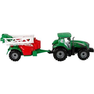 Lean Toys Grüner Ackerschlepper mit rotem und grünem Sprüher-Frikativantrieb Lean Toys Grüner Ackerschlepper mit rotem und grünem Sprüher-Frikativantrieb