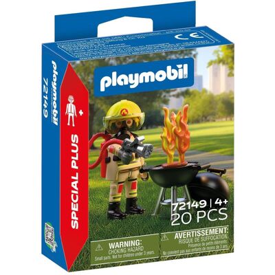 Feuerwehrmann mit Brandherd (Playmobil City Action) Feuerwehrmann mit Brandherd (Playmobil City Action)