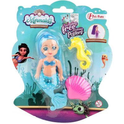 Toi-Toys Meerjungfrauenpuppe - 12cm, Leuchtende Farben & Flexibler Schwanz Toi-Toys Meerjungfrauenpuppe - 12cm, Leuchtende Farben & Flexibler Schwanz