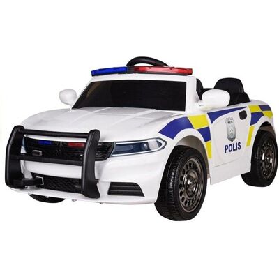 Lean Toys Double electric car for children Police, white Lean Toys Double electric car for children Police, white