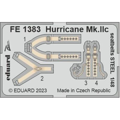 Eduard Hurricane Mk.IIc seatbelts STEEL 1/48 ARMA HOBBY Eduard Hurricane Mk.IIc seatbelts STEEL 1/48 ARMA HOBBY