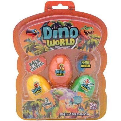 Johntoy Dino World – 3 Schleim-Eier mit im Dunkeln leuchtendem Dino Johntoy Dino World – 3 Schleim-Eier mit im Dunkeln leuchtendem Dino