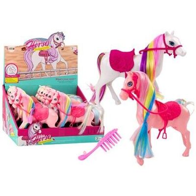 Lean Toys Figur Pferd mit bunter Mähne, rosa MIX Lean Toys Figur Pferd mit bunter Mähne, rosa MIX