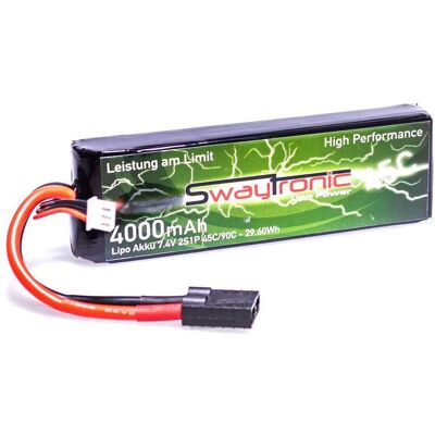 Swaytronic SWAY-TRX LiPo 2S 11.1V 4000mAh 45C/90C TRX (4000 mAh, 7.40 V) Swaytronic SWAY-TRX LiPo 2S 11.1V 4000mAh 45C/90C TRX (4000 mAh, 7.40 V)