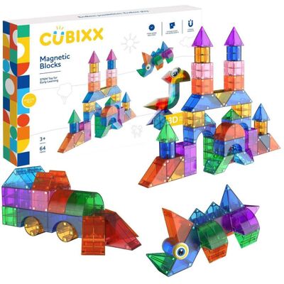 Clics Cubixx Magnetisches Bauspielzeug – 64-tlg. Clics Cubixx Magnetisches Bauspielzeug – 64-tlg.