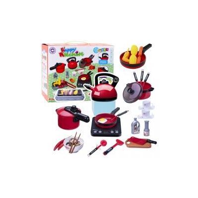 Lean Toys Kochgeschirr Set Lebensmittel Kochfeld Batterie Zubehör 36El Lean Toys Kochgeschirr Set Lebensmittel Kochfeld Batterie Zubehör 36El