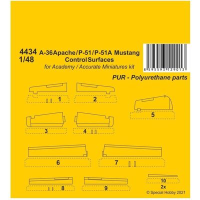 CMK A-36 Apache / P-51 / P-51A Mustang Control Surfaces CMK A-36 Apache / P-51 / P-51A Mustang Control Surfaces