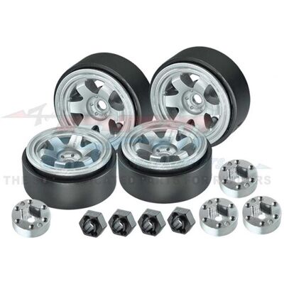 GPM BEADLOCK-FELGEN-SET ALU 1.0 6LOCH (1 SET/4 STÜCK) SILBER TRX-4M, SCX24 GPM BEADLOCK-FELGEN-SET ALU 1.0 6LOCH (1 SET/4 STÜCK) SILBER TRX-4M, SCX24