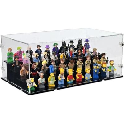 iDisplayit Acryl-Display für 40 LEGO-Minifigur (mit schwarzem Boden und Noppen) iDisplayit Acryl-Display für 40 LEGO-Minifigur (mit schwarzem Boden und Noppen)
