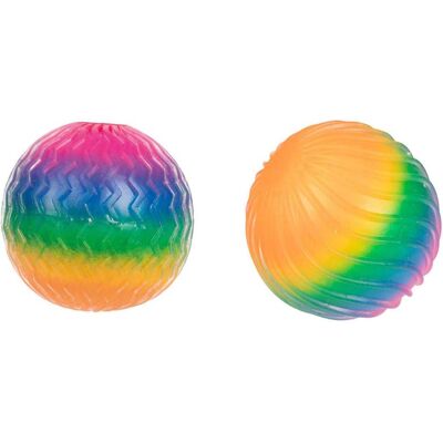 Toi-Toys Lustiger Quetschball aus geripptem Schaumstoff mit Regenbogen-Textur, 7 cm Toi-Toys Lustiger Quetschball aus geripptem Schaumstoff mit Regenbogen-Textur, 7 cm