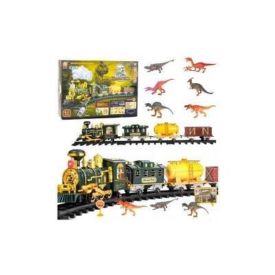 Lean Toys Klassischer Zug mit Dinosauriern, Licht, Geräuschen und Rauch, 39-teilig. Lean Toys Klassischer Zug mit Dinosauriern, Licht, Geräuschen und Rauch, 39-teilig.