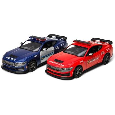 Kinsmart KINS Die-cast Modell 2024 Ford Mustang Dark Horse (Police/Firefighter), 1:38, ast 2 Kinsmart KINS Die-cast Modell 2024 Ford Mustang Dark Horse (Police/Firefighter), 1:38, ast 2