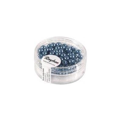 Rayher Renaissance Glaswachsperlen, 4mm ø, azurblau, 8 Rayher Renaissance Glaswachsperlen, 4mm ø, azurblau, 8
