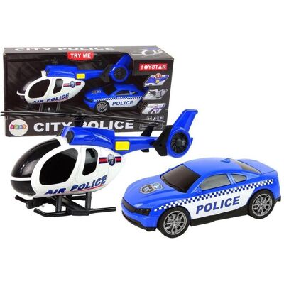 Lean Toys Polizeihubschrauber + Auto-Set Lean Toys Polizeihubschrauber + Auto-Set