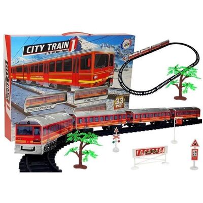 Lean Toys 33-teiliger batteriebetriebener Zug mit Gleisen Lean Toys 33-teiliger batteriebetriebener Zug mit Gleisen