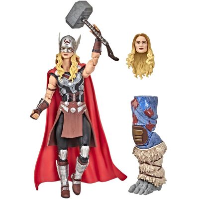Hasbro Marvel Legends Thor: Love and Thunder 15cm Mighty Thor Actionfigur, 4 Zubehörteile, 1 Build-A Hasbro Marvel Legends Thor: Love and Thunder 15cm Mighty Thor Actionfigur, 4 Zubehörteile, 1 Build-A