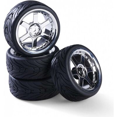 Carson 1:10 Räderset 5 Sp.-Design (4) schw./chr Carson 1:10 Räderset 5 Sp.-Design (4) schw./chr