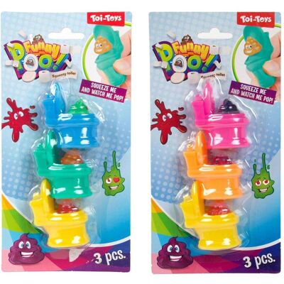 Toi-Toys Lustige Kacka-Quetschtoiletten mit Glitzerkacka - 3 Stück. Toi-Toys Lustige Kacka-Quetschtoiletten mit Glitzerkacka - 3 Stück.