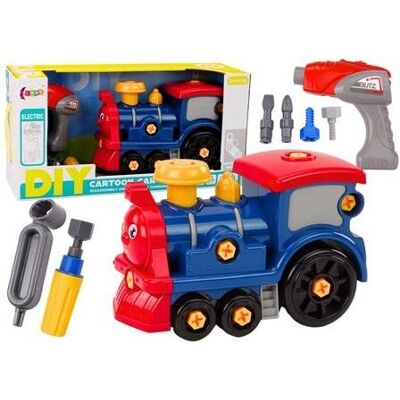 Lean Toys DIY-Cartoon-Wendelokomotive, marineblau Lean Toys DIY-Cartoon-Wendelokomotive, marineblau