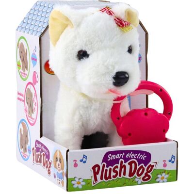 Lean Toys Lean Interaktiver Hund Mit Schleife An Der Leine Spaziergänge Bellen Weiss Lean Toys Lean Interaktiver Hund Mit Schleife An Der Leine Spaziergänge Bellen Weiss