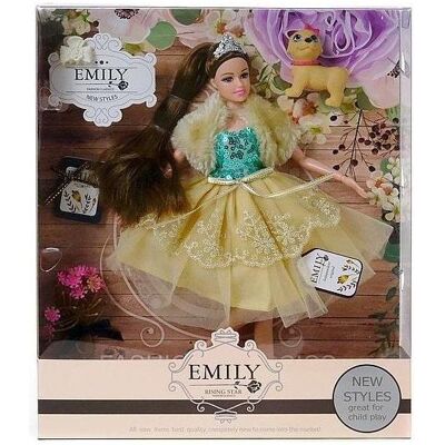 Adar Puppe im Abendkleid mit Hund, 29 cm Adar Puppe im Abendkleid mit Hund, 29 cm