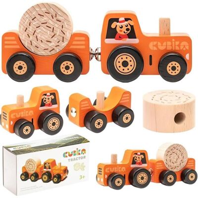 Cubika Spielzeug Holztraktor mit Heuballen - Spielzeug Traktor Cubika Spielzeug Holztraktor mit Heuballen - Spielzeug Traktor