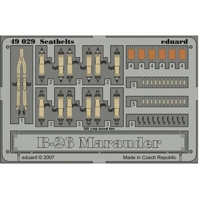 Eduard B-26 Marauder seatbelts für Revell/Monogram Bausatz Eduard B-26 Marauder seatbelts für Revell/Monogram Bausatz
