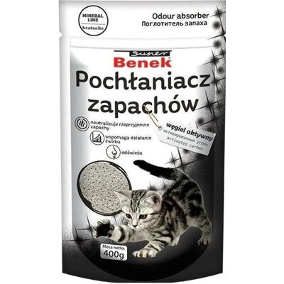 Super Benek Pochłaniacz Zapachów Kota z Węglem 400g Super Benek Pochłaniacz Zapachów Kota z Węglem 400g