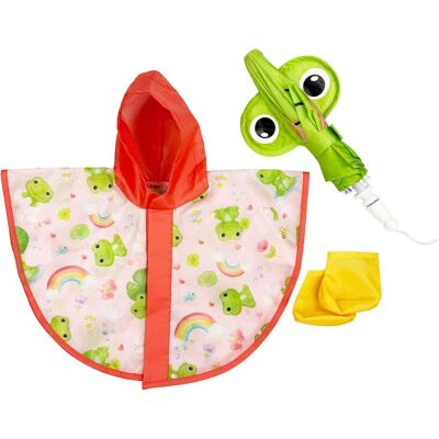 Heless Regenanzug für Puppen mit Regenmantel, Regenschirm und Stiefeln – Grösse 28–35 cm Heless Regenanzug für Puppen mit Regenmantel, Regenschirm und Stiefeln – Grösse 28–35 cm