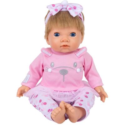 Tiny Treasures Pink Bunny Baby Blond Hair - Baby Doll Tiny Treasures Pink Bunny Baby Blond Hair - Baby Doll