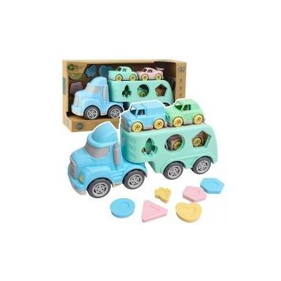 Lean Toys LKW-Abschleppwagen-Sortierspiel mit Autos, Bausteinen, Pastellfarben, Bio-Kunststoff Lean Toys LKW-Abschleppwagen-Sortierspiel mit Autos, Bausteinen, Pastellfarben, Bio-Kunststoff