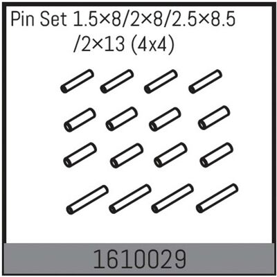 Absima pin set 1.5×8/2×8/2.5×8.5/2×13 (4x4) Absima pin set 1.5×8/2×8/2.5×8.5/2×13 (4x4)