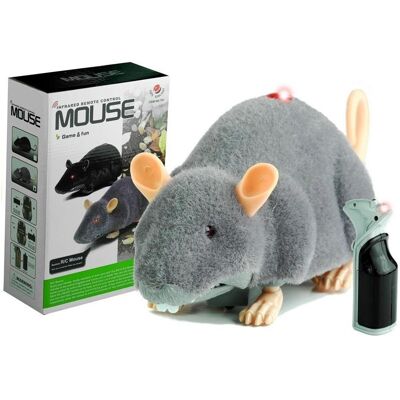 Lean Toys R/C-Maus auf Rädern, gross, grau Lean Toys R/C-Maus auf Rädern, gross, grau