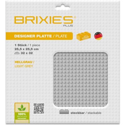 Brixies Bauplatte 32x32 Basic hellgrau Brixies Bauplatte 32x32 Basic hellgrau
