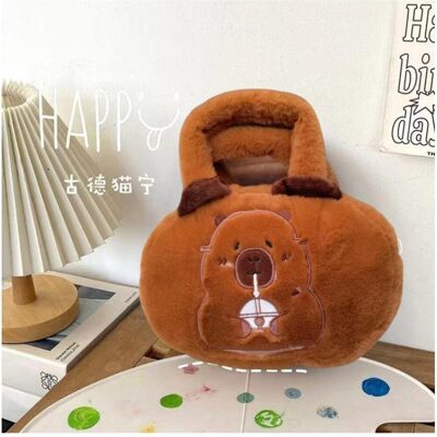 Lean Toys Lean Plüschtasche Mit Capybara Mit Becher Braun 20Cm Lean Toys Lean Plüschtasche Mit Capybara Mit Becher Braun 20Cm