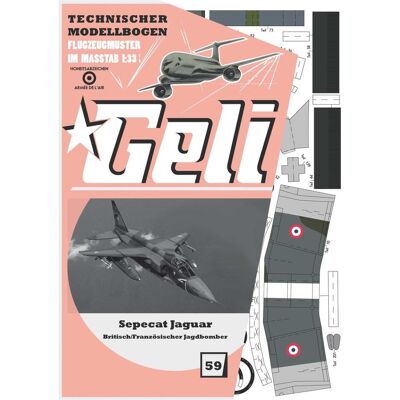 Geli sepecat jaguar kartonmodell (Motorflugzeug) Geli sepecat jaguar kartonmodell (Motorflugzeug)