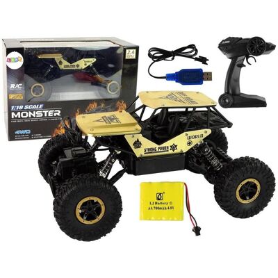 Lean Toys Auto RC High Wheels 1:18 Kunststoff Schwarz Gold Lean Toys Auto RC High Wheels 1:18 Kunststoff Schwarz Gold