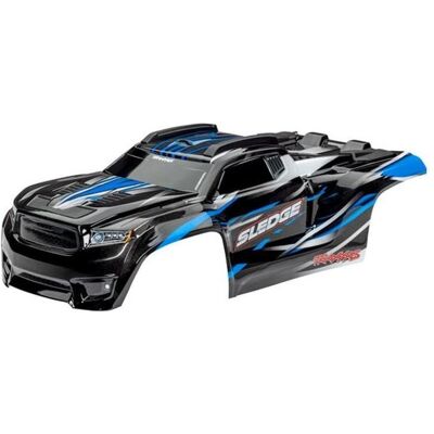 Traxxas karosserie sledge blau / mit aufkleberbogen & montierten clipless-haltern Traxxas karosserie sledge blau / mit aufkleberbogen & montierten clipless-haltern