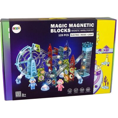 Lean Toys Leuchtende Kugelrutsche Magnetaufzug Teufelsrad 129 Elemente Lean Toys Leuchtende Kugelrutsche Magnetaufzug Teufelsrad 129 Elemente