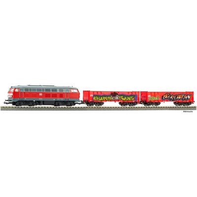 Piko Start-Set Güterzug DB AG mit BR 218 A-Gleis mit Bettung (Spur H0) Piko Start-Set Güterzug DB AG mit BR 218 A-Gleis mit Bettung (Spur H0)