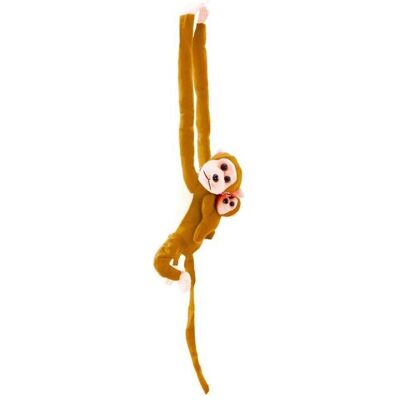 Lean Toys Leantoys Maskottchen Plüschaffe mit Baby, hellbraun 70 cm (70 cm) Lean Toys Leantoys Maskottchen Plüschaffe mit Baby, hellbraun 70 cm (70 cm)