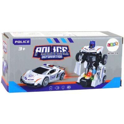Lean Toys Roboterauto Polizei Weiss 2in1 Transformation Lean Toys Roboterauto Polizei Weiss 2in1 Transformation