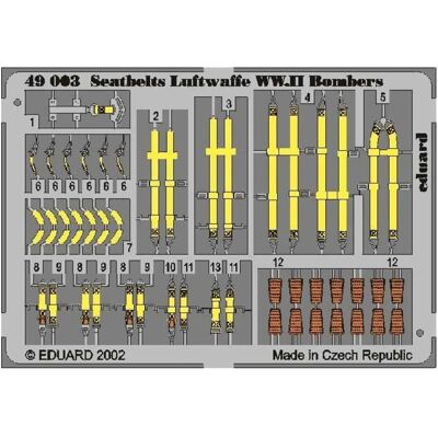 Eduard Sicherheitsgurte Luftwaffe WW.II Bombers Eduard Sicherheitsgurte Luftwaffe WW.II Bombers