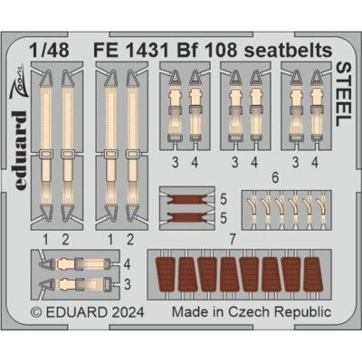 Eduard Bf 108 seatbelts STEEL 1/48 Eduard Bf 108 seatbelts STEEL 1/48
