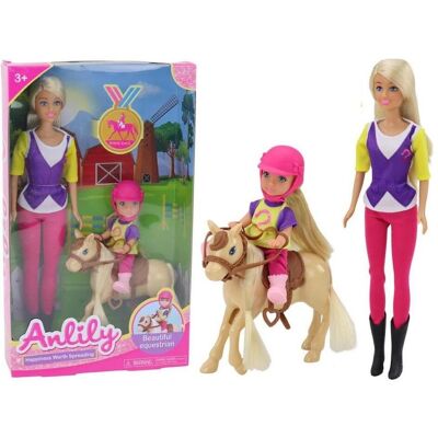 Lean Toys Anlily-Puppe mit einem Baby und einem Pony Lean Toys Anlily-Puppe mit einem Baby und einem Pony